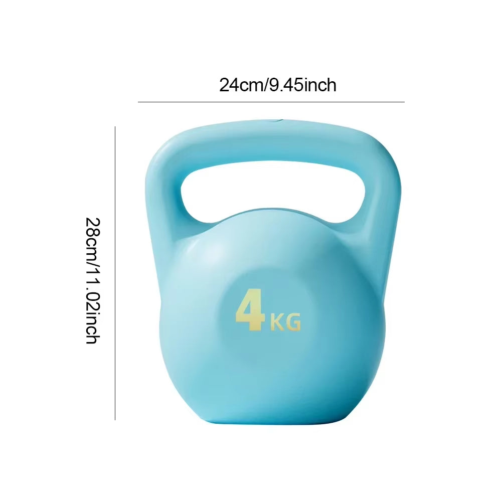 Water-Filled Kettlebell Dumbbells Fitness 4Kg/6Kg Soft anti Slip Grip Kettlebells Deep Squat Strength Trainer for Women Men Gym