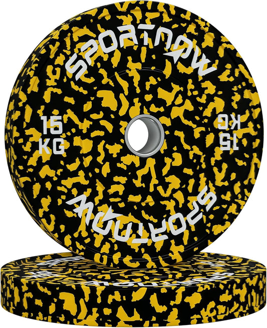 Olympic Bumper Plates PAIR, 20Kg/30Kg/40Kg 2" Solid Rubber Weight Plates Set, Weights Discs for Home Gym Barbell Strength Training and Weight Lifting