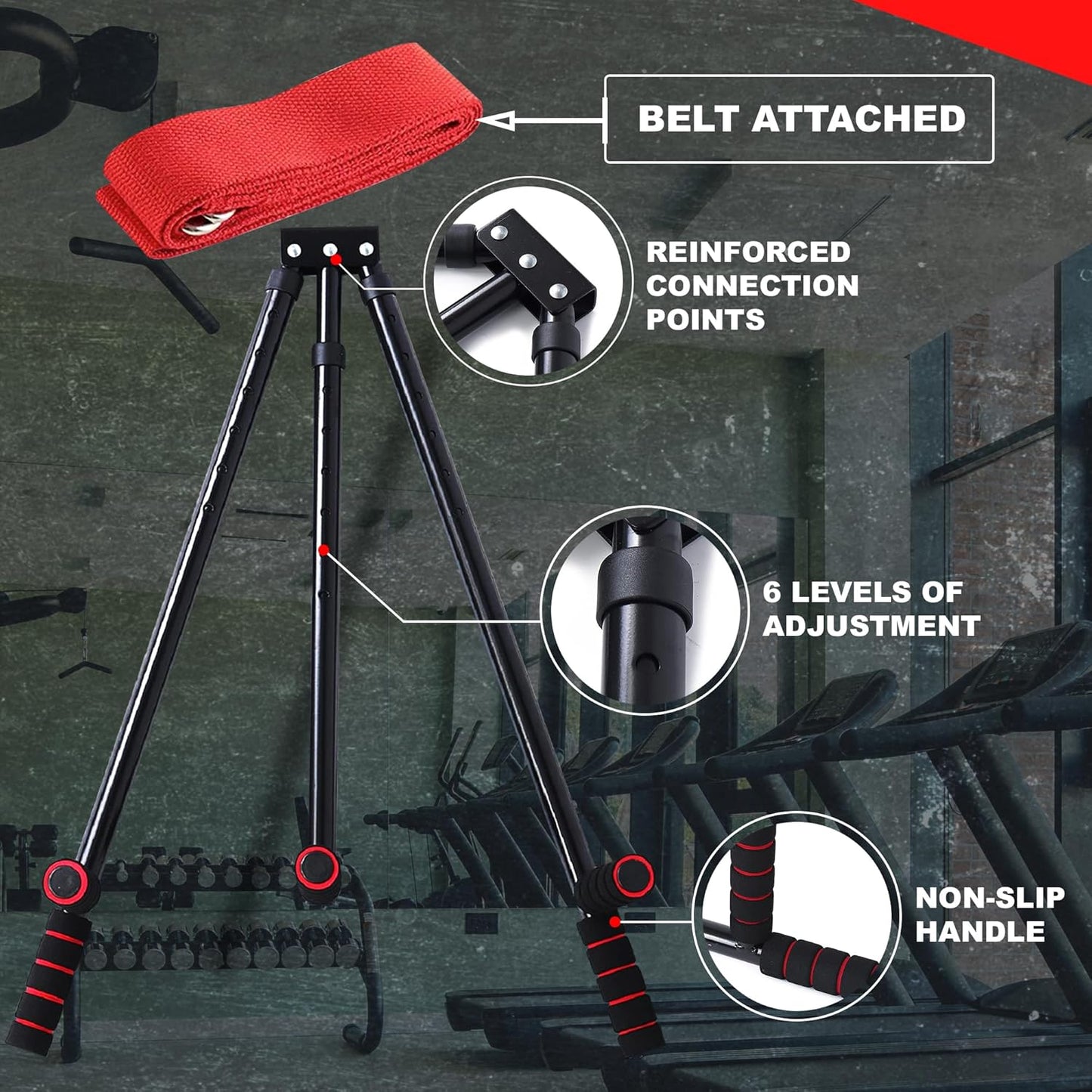 3 Bar Leg Stretcher for Splits and Adductor Stretch - 6 Levels Leg Spreader to 180°, Split Machine Trainer for Martial Arts, Ballet, Stretching Equipment with Grips and Strap Attached
