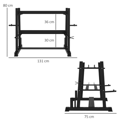 3-Tier Dumbbell Rack, Versatile Weight Rack W/ 4 Weight Rods (Rack Only)