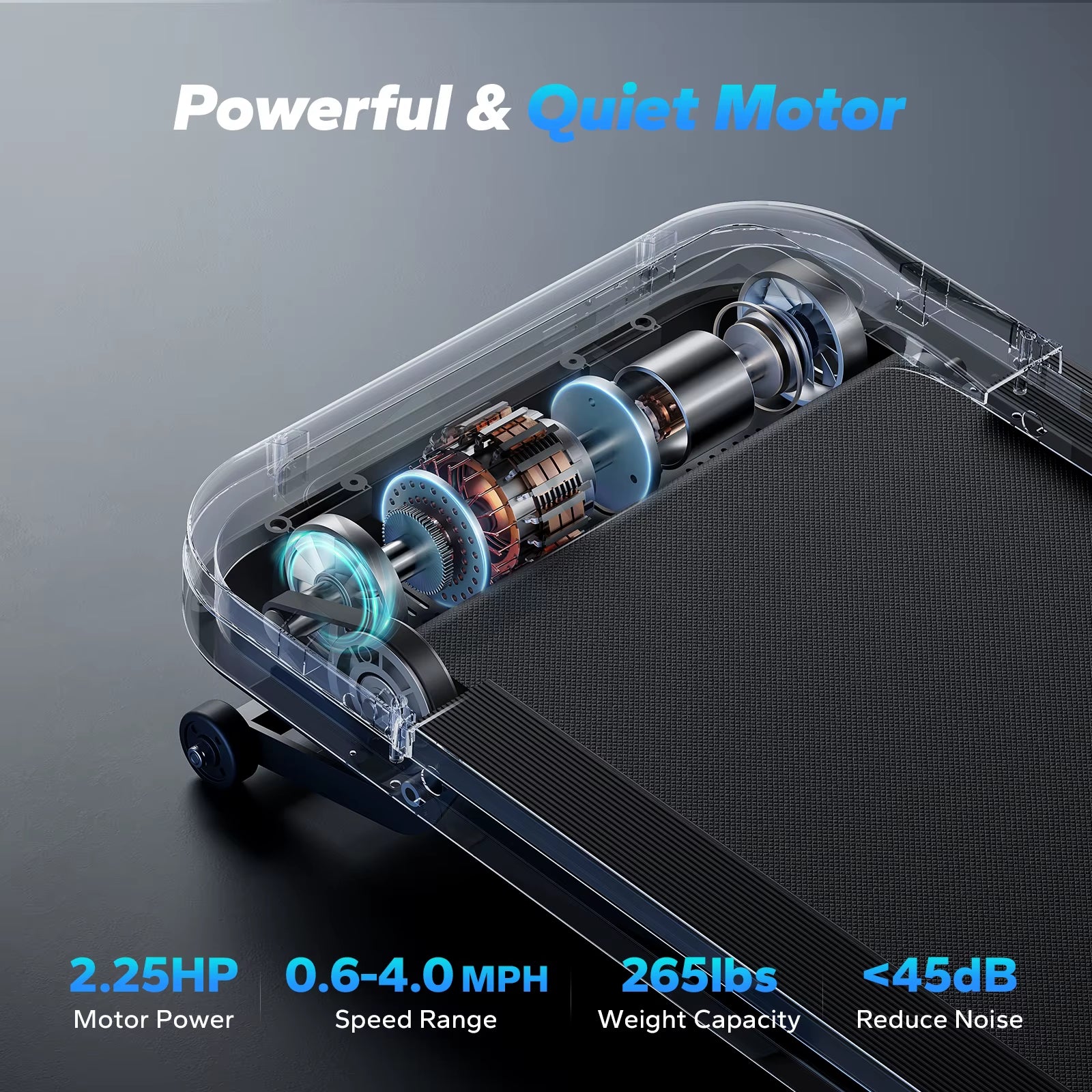 Walking Pad T14 Quiet under Desk Treadmills Home Gym Portable Walking Treadmill with Magnetic Remote Control LED Display