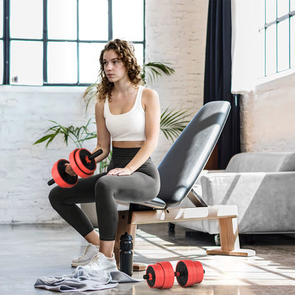 4-In-1 Adjustable Weight Dumbbells Set, Used as Barbell, Kettlebell, Push up Stand, Free Weights Set for Men and Women