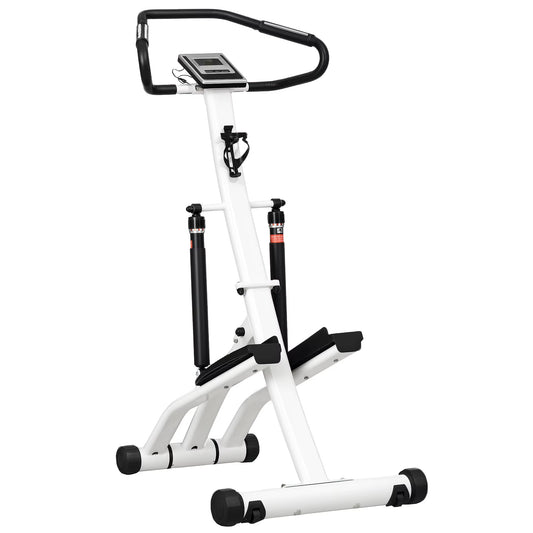 Stepper Machine for Home, Foldable Stair Stepper with 12-Level Hydraulic Resistance, Stair Climber with LCD Monitor