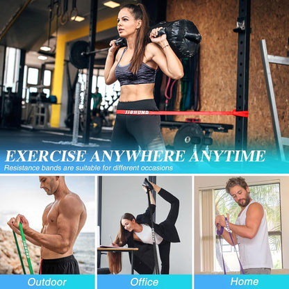 Resistance Bands Set, 5 Levels Exercise Bands Pull up Bands for Men Women, Pull up Assistance Bands for Strength Training, Pilates, Yoga, Muscle Toning, Body Stretching