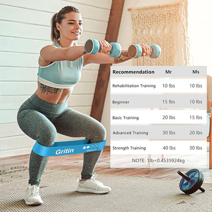 Resistance Bands, Set of 5 Skin-Friendly Resistance Fitness Exercise Loop Bands with 5 Different Strength Levels - Carrying Case Included - Ideal for Home, Gym, Yoga, Training