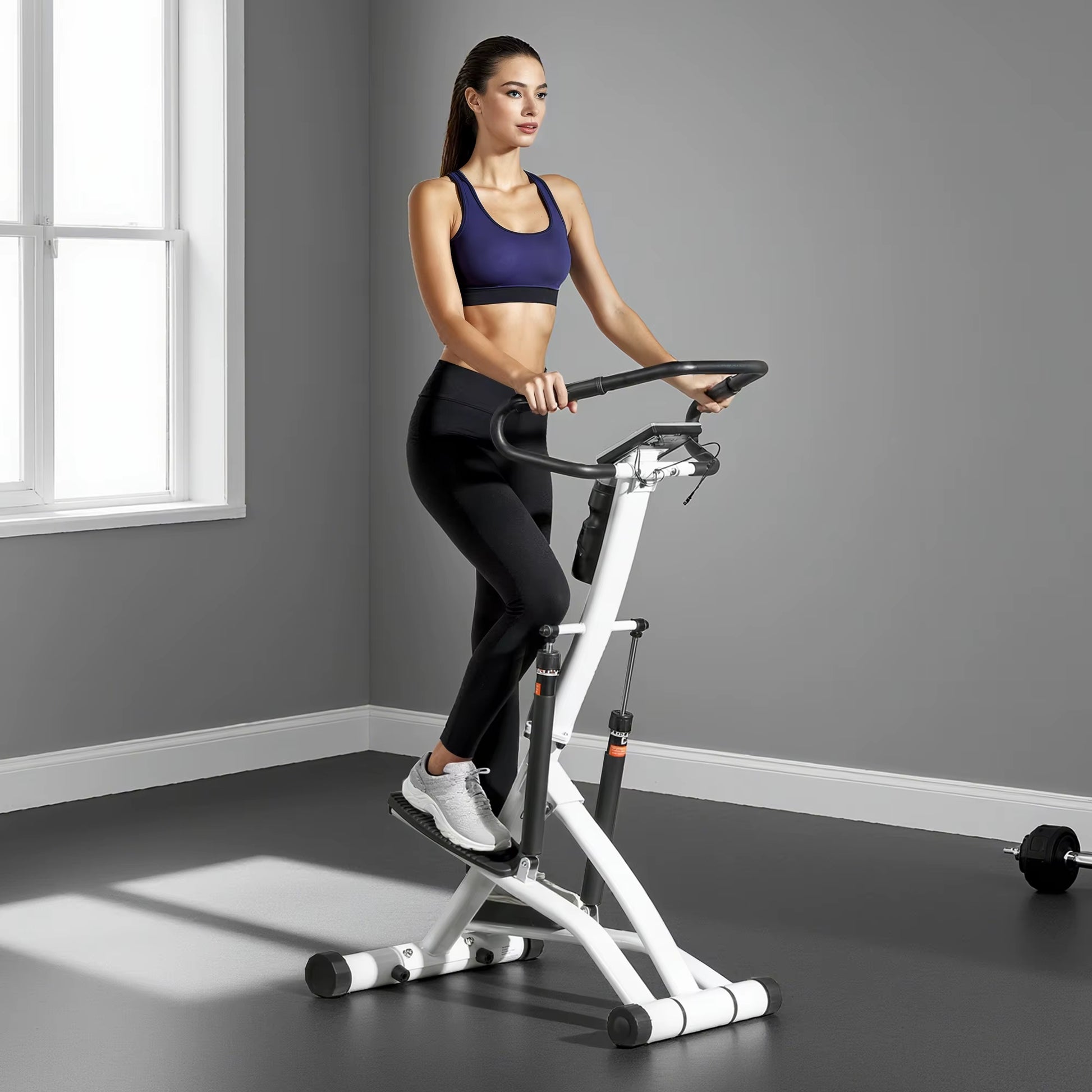Stepper Machine for Home, Foldable Stair Stepper with 12-Level Hydraulic Resistance, Stair Climber with LCD Monitor