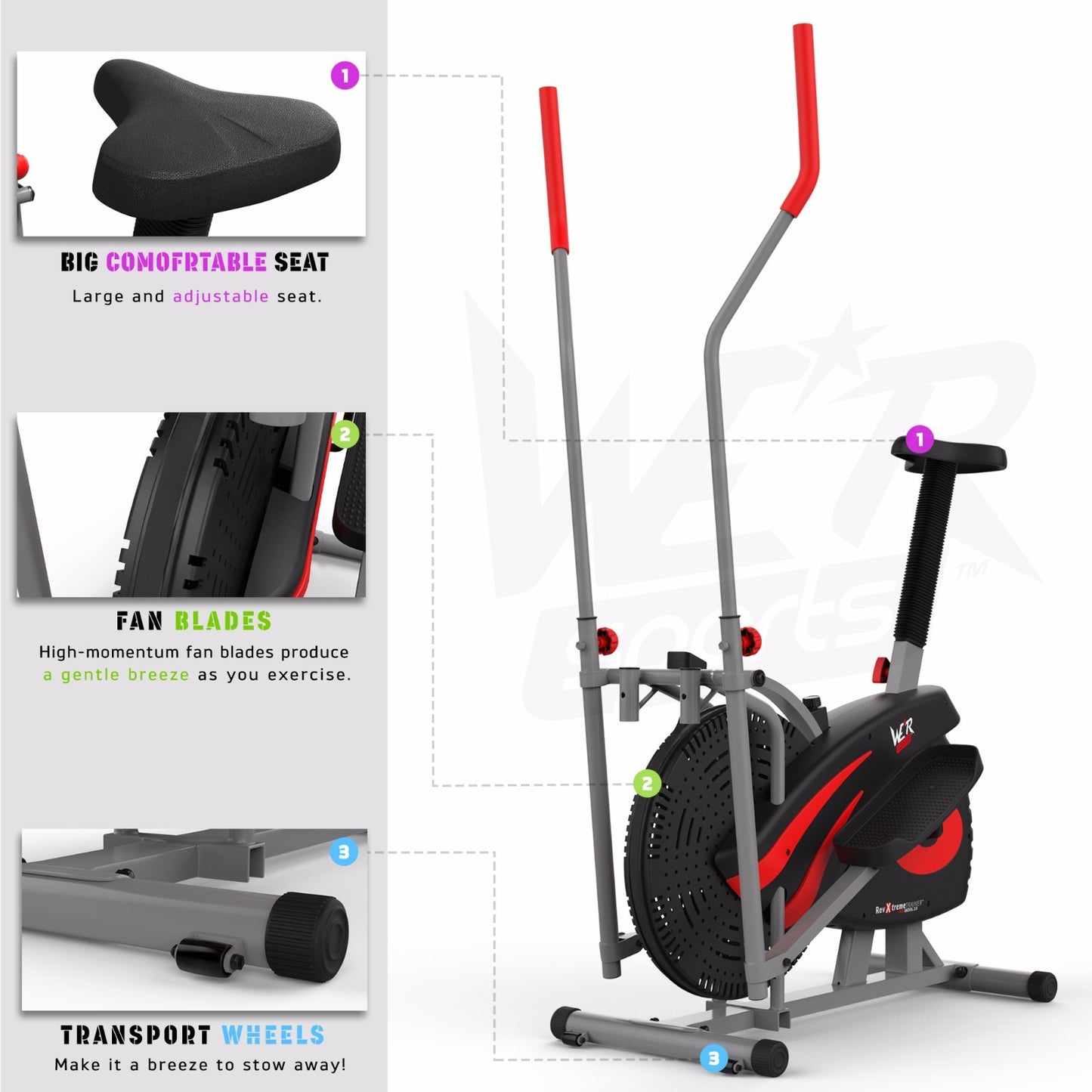 2-IN-1 Elliptical Cross Trainer and Exercise Bike Cardio Workout Machine