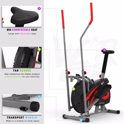 2-IN-1 Elliptical Cross Trainer and Exercise Bike Cardio Workout Machine