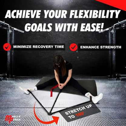 3 Bar Leg Stretcher for Splits and Adductor Stretch - 6 Levels Leg Spreader to 180°, Split Machine Trainer for Martial Arts, Ballet, Stretching Equipment with Grips and Strap Attached