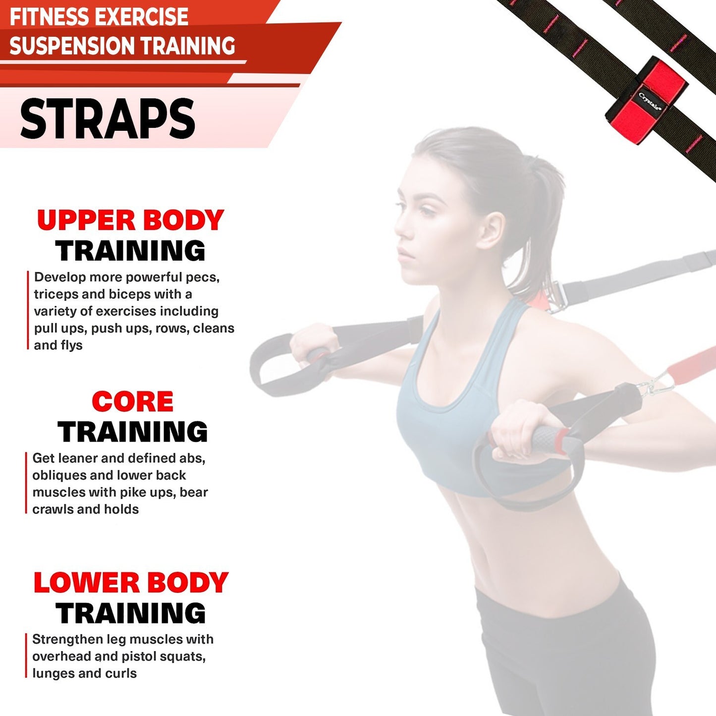PRO SUSPENSION RESISTANCE BAND TRAINER WORKOUT TRAIN HOME GYM CROSSFIT EXERCISE