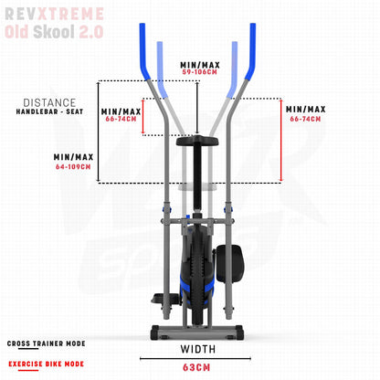 2-IN-1 Elliptical Cross Trainer and Exercise Bike Cardio Workout Machine