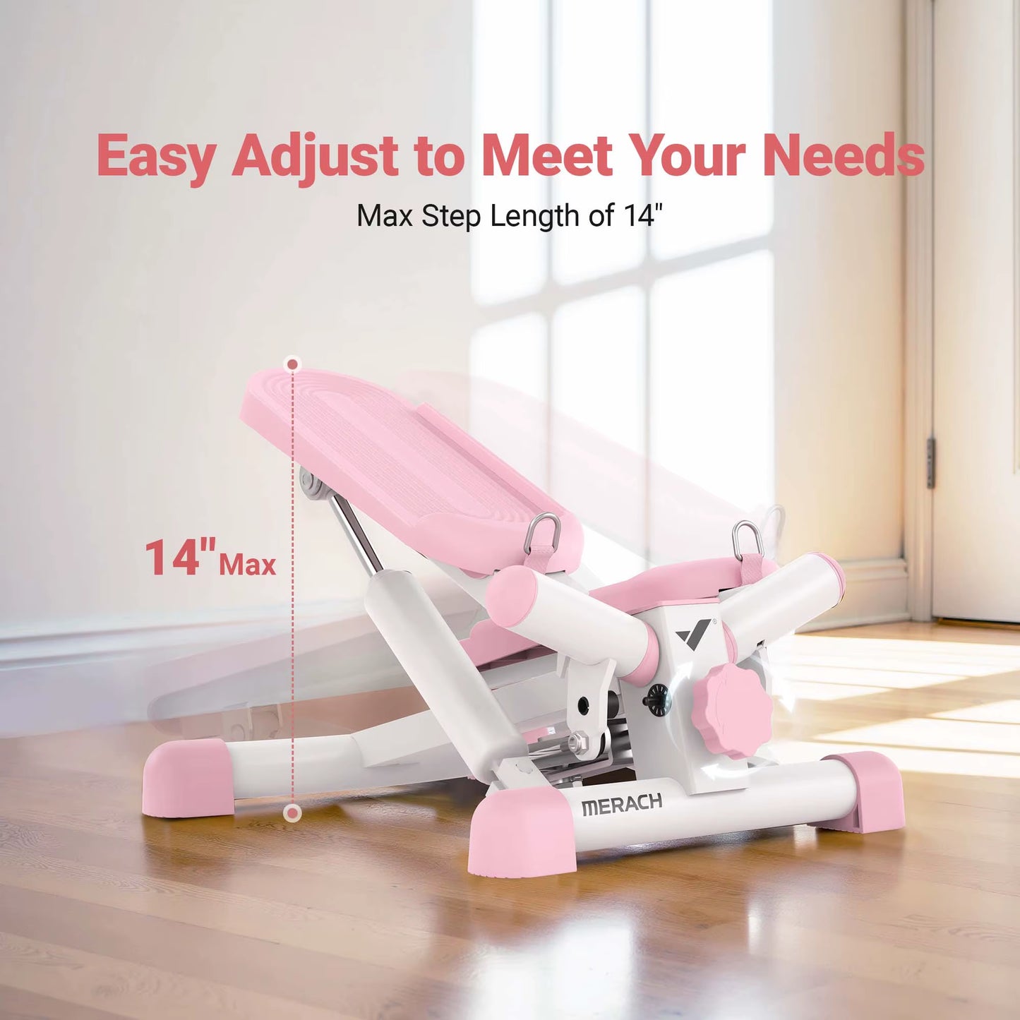 Mini Stepper for Exercise Twist Stair Stepper 330LBS Capacity Stepper Exercise Equipment with Resistance Band for Fitness