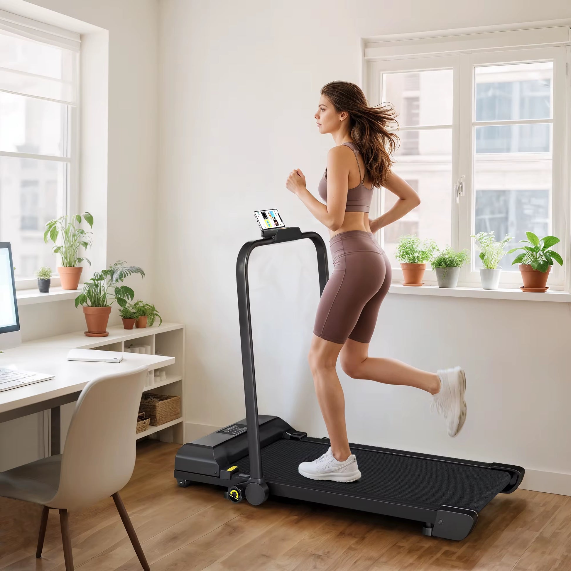 HOMCOM Walking Pad Treadmill, 2.5HP Folding Treadmill, Portable under Desk Treadmill, Running Jogging Walking Machine, 1-10KM/H