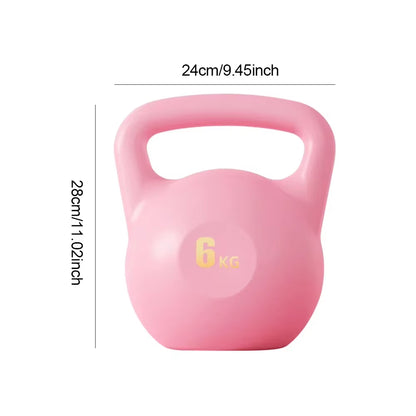 Water-Filled Kettlebell Dumbbells Fitness 4Kg/6Kg Soft anti Slip Grip Kettlebells Deep Squat Strength Trainer for Women Men Gym
