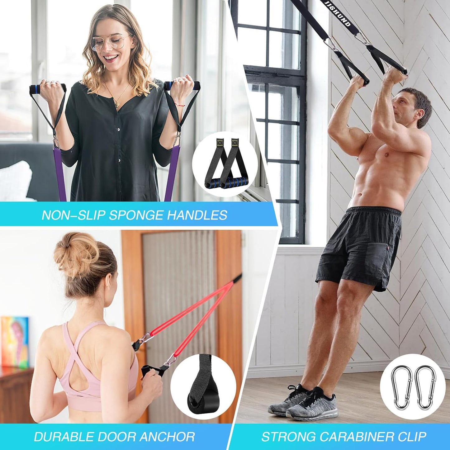 Resistance Bands Set, 5 Levels Exercise Bands Pull up Bands for Men Women, Pull up Assistance Bands for Strength Training, Pilates, Yoga, Muscle Toning, Body Stretching