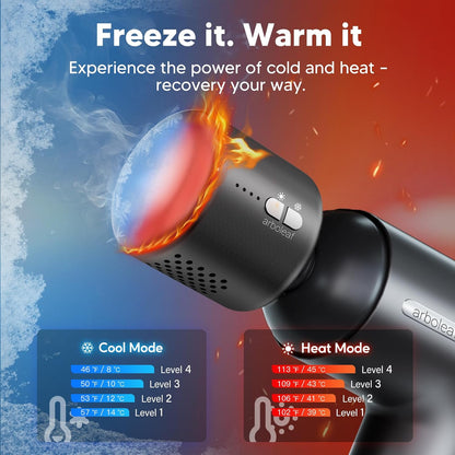 Massage Gun with Heat and Cold,  6 Speeds Muscle Massage Gun Deep Tissue with Case, Powerful Percussion Massager Gun for Home Gym Office Muscle Pain Relief, Type-C Charging