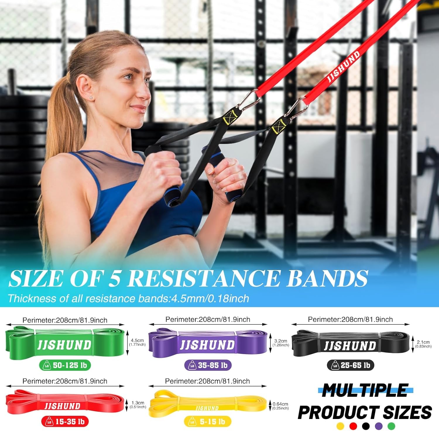 Resistance Bands Set, 5 Levels Exercise Bands Pull up Bands for Men Women, Pull up Assistance Bands for Strength Training, Pilates, Yoga, Muscle Toning, Body Stretching