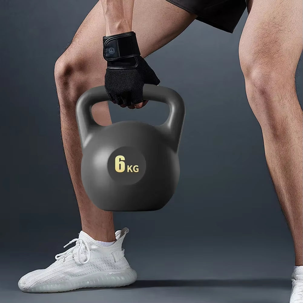 Water-Filled Kettlebell Dumbbells Fitness 4Kg/6Kg Soft anti Slip Grip Kettlebells Deep Squat Strength Trainer for Women Men Gym