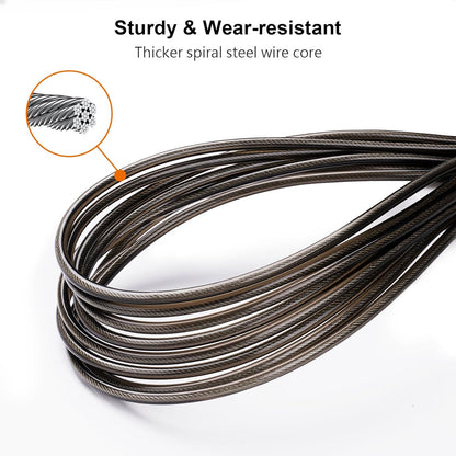 Skipping Rope, Speed Jump Rope Soft Memory Foam Handle Tangle-Free Adjustable Rope&Rapid Ball Bearings Fitness Workouts Fat Burning Exercises Boxing for Adults, Kids - Length Adjuster Included.