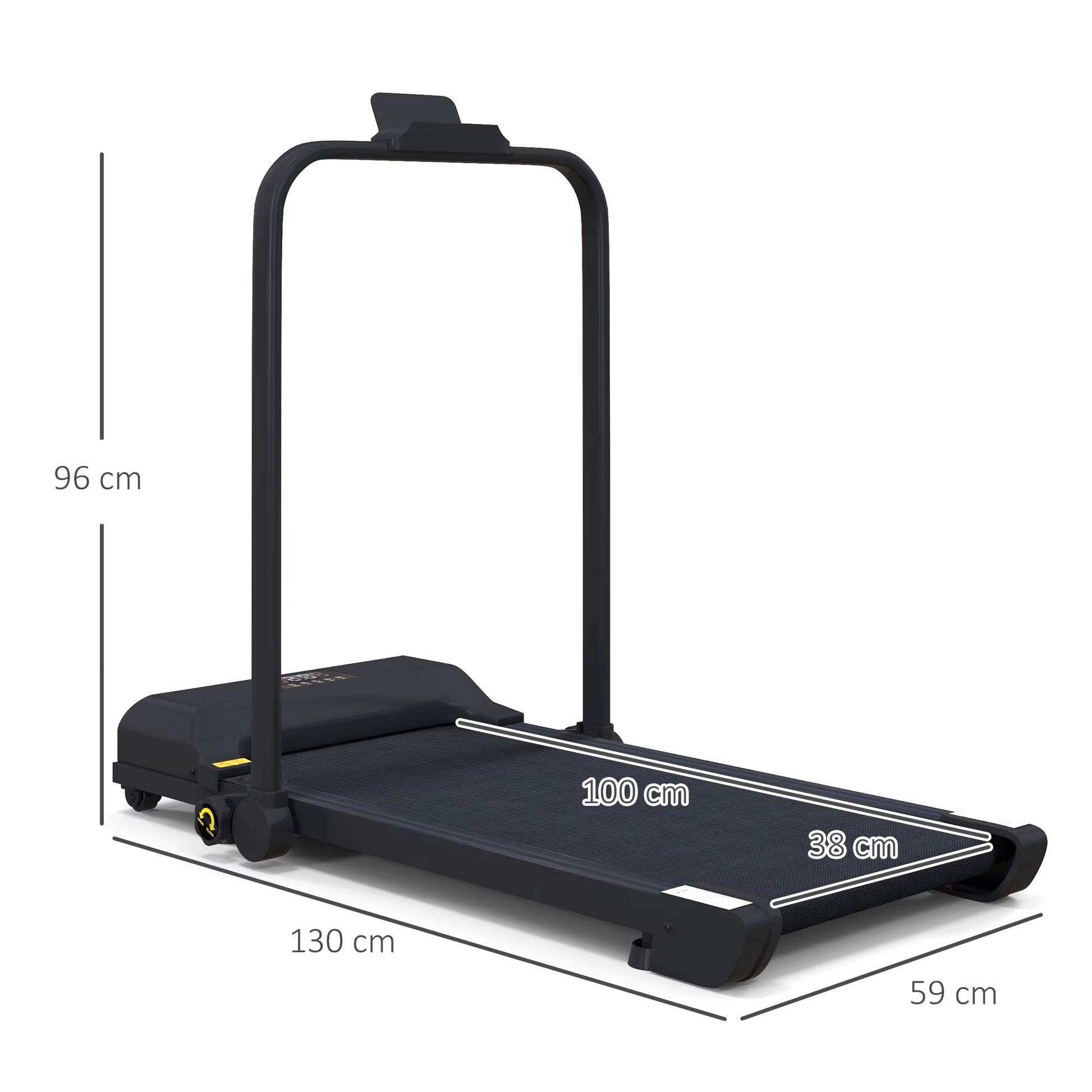 HOMCOM Walking Pad Treadmill, 2.5HP Folding Treadmill, Portable under Desk Treadmill, Running Jogging Walking Machine, 1-10KM/H