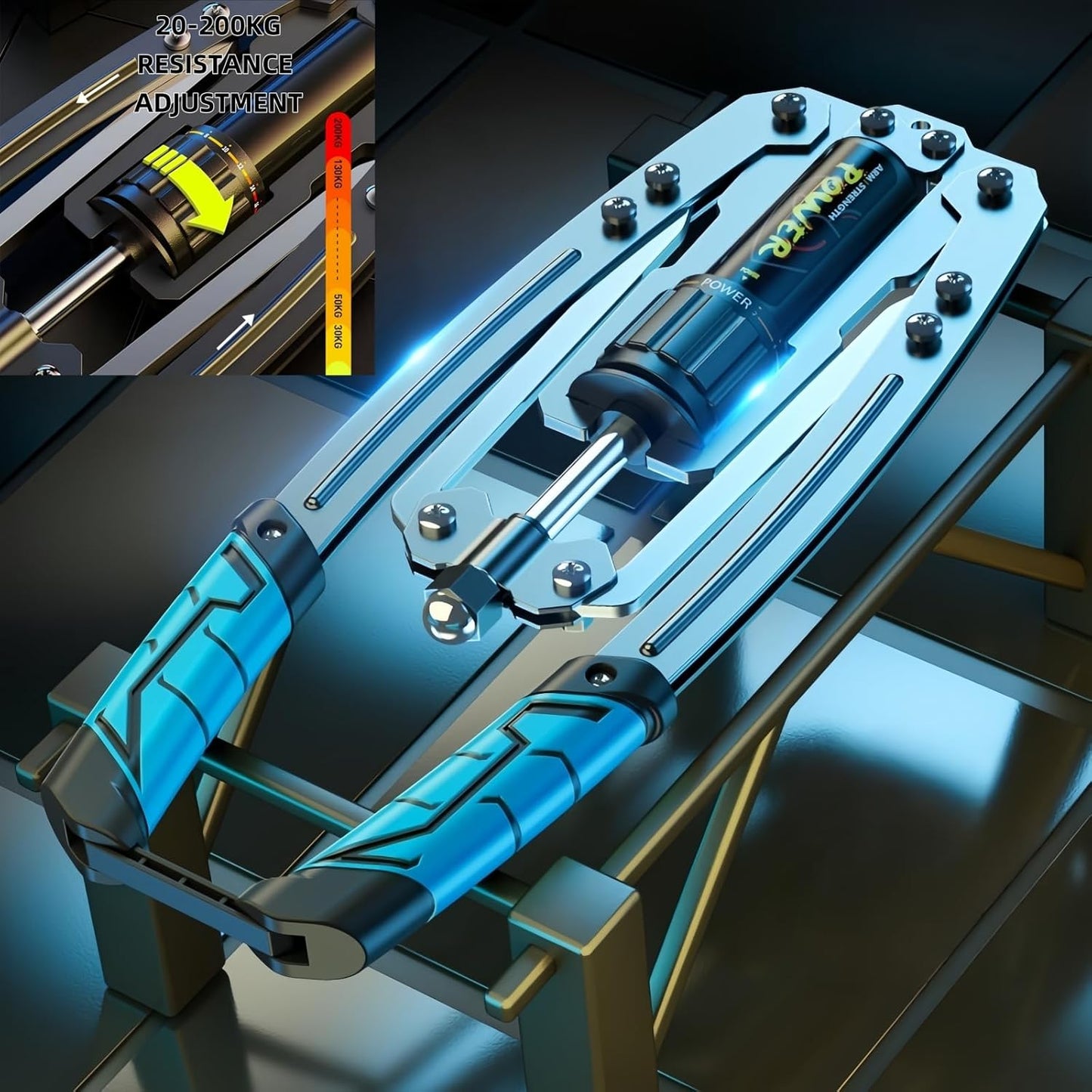 Adjustable Torsion Arm Fitness Machine,10-200Kg Hydraulic Power Exerciser,Arm Exercise Equipment,Chest Exerciser for Men,Fitness Chest Expander for Professional Strength Training