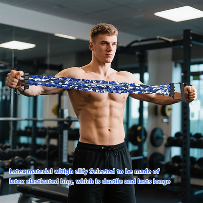 Chest Expander for Men, 3-Hole Resistance Stretcher Fitness Resistance Bands with Handles, Ab Training Auxiliary Device, for Home Gym, Pilates & Core Training