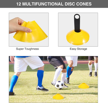 Agility Ladder Football Training Equipment - Includes Agility Ladder,Jump Rope, Agility Hurdles, Disc Cones,Soccer Training Equipment with Bag for Youth Adults