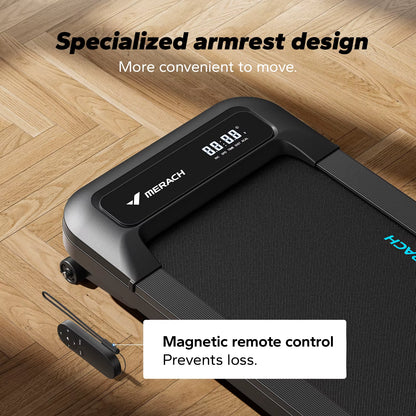 Walking Pad T14 Quiet under Desk Treadmills Home Gym Portable Walking Treadmill with Magnetic Remote Control LED Display