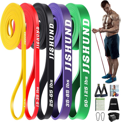 Resistance Bands Set, 5 Levels Exercise Bands Pull up Bands for Men Women, Pull up Assistance Bands for Strength Training, Pilates, Yoga, Muscle Toning, Body Stretching