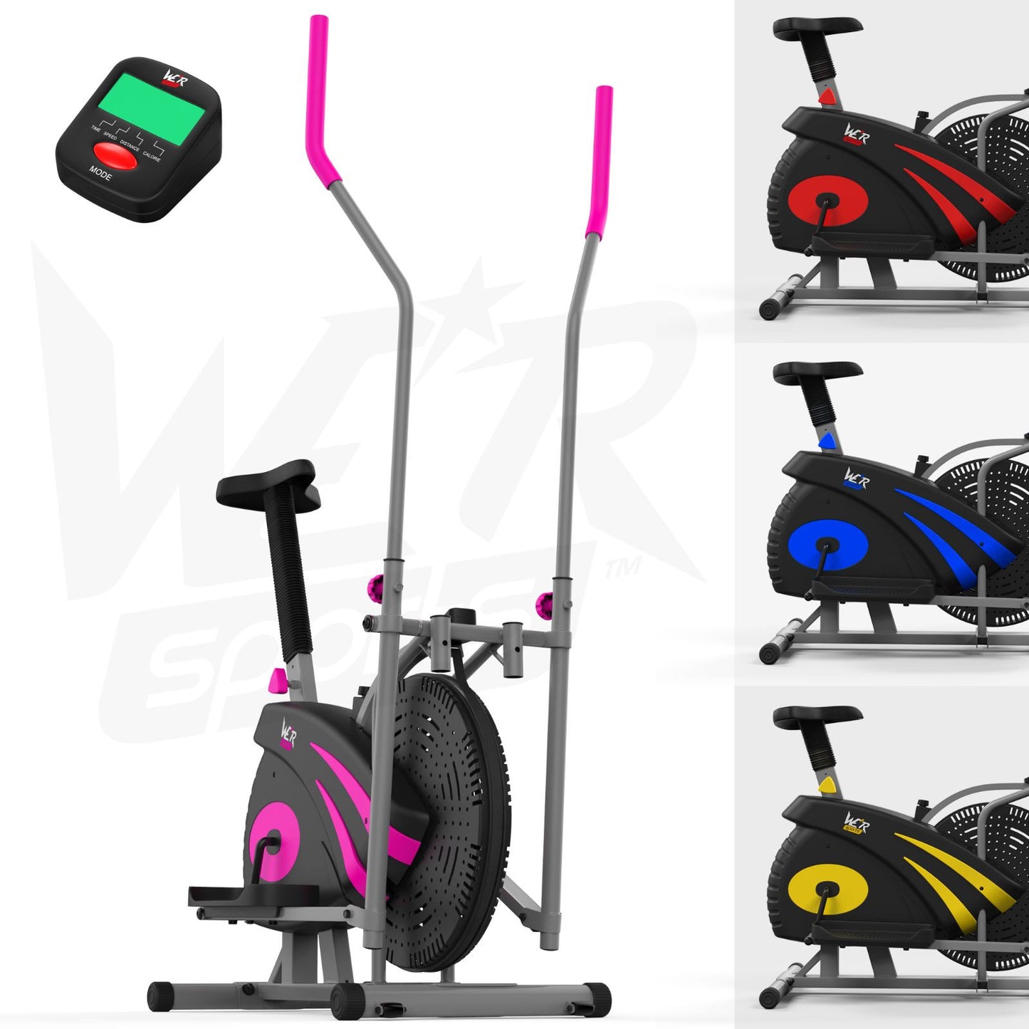 2-IN-1 Elliptical Cross Trainer and Exercise Bike Cardio Workout Machine