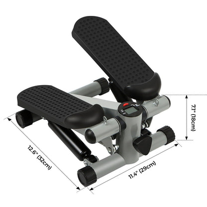 Mini Step Stepper Stair Exerciser Machine W/ Resistance Band LCD Display Fitness