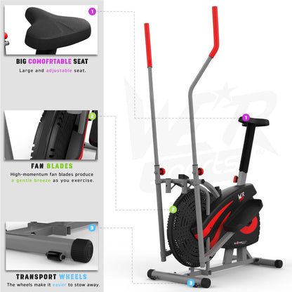 2-IN-1 Elliptical Cross Trainer and Exercise Bike Cardio Workout Machine