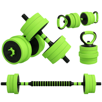 4-In-1 Adjustable Weight Dumbbells Set, Used as Barbell, Kettlebell, Push up Stand, Free Weights Set for Men and Women