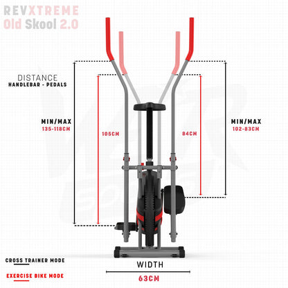 2-IN-1 Elliptical Cross Trainer and Exercise Bike Cardio Workout Machine
