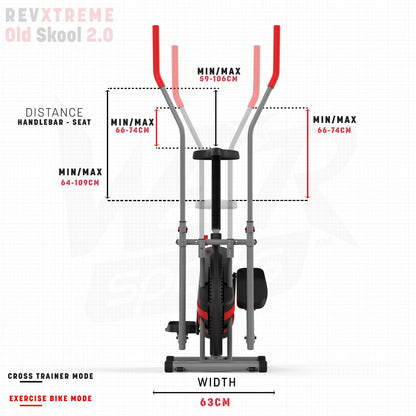 2-IN-1 Elliptical Cross Trainer and Exercise Bike Cardio Workout Machine