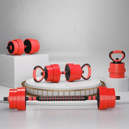 4-In-1 Adjustable Weight Dumbbells Set, Used as Barbell, Kettlebell, Push up Stand, Free Weights Set for Men and Women