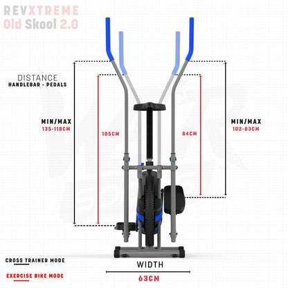 2-IN-1 Elliptical Cross Trainer and Exercise Bike Cardio Workout Machine