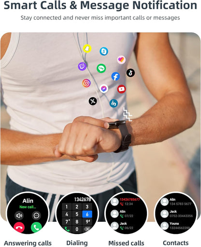 Fitness Tracker Answer/Make Calls, 1.57" Fitness Watch with 24/7 Heart Rate, Sleep Tracker, IP68 Smartwatch for Men Women with 110+ Sports, Step Counter, Calories, Activity Trakcer