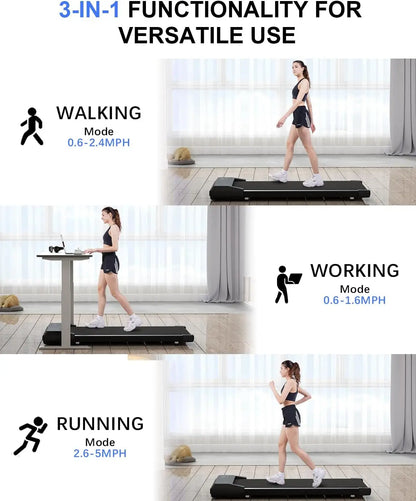 16.14 * 31.50 Inches Run Belt Walking Pad Treadmills, 1.2 HP 2.5 MPH-4 KPH Pad Treadmill 250 Lbs Capacity