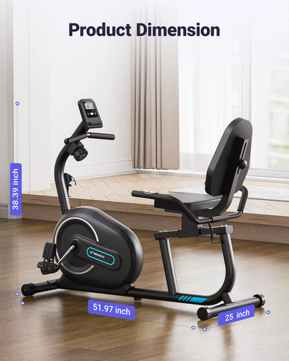 Recumbent Exercise Bike for Home Smart Bluetooth Exclusive App Connectivity LCD Heart Rate Handle Magnetic Recumbent Bike