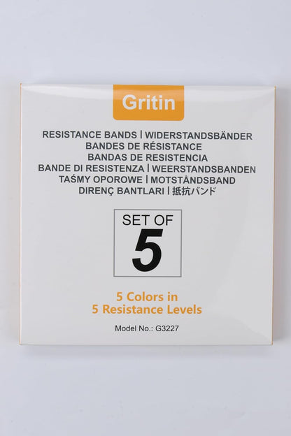 Resistance Bands, Set of 5 Skin-Friendly Resistance Fitness Exercise Loop Bands with 5 Different Strength Levels - Carrying Case Included - Ideal for Home, Gym, Yoga, Training
