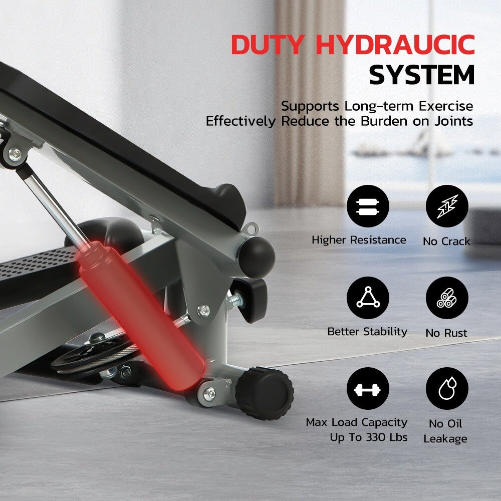 Mini Step Stepper Stair Exerciser Machine W/ Resistance Band LCD Display Fitness