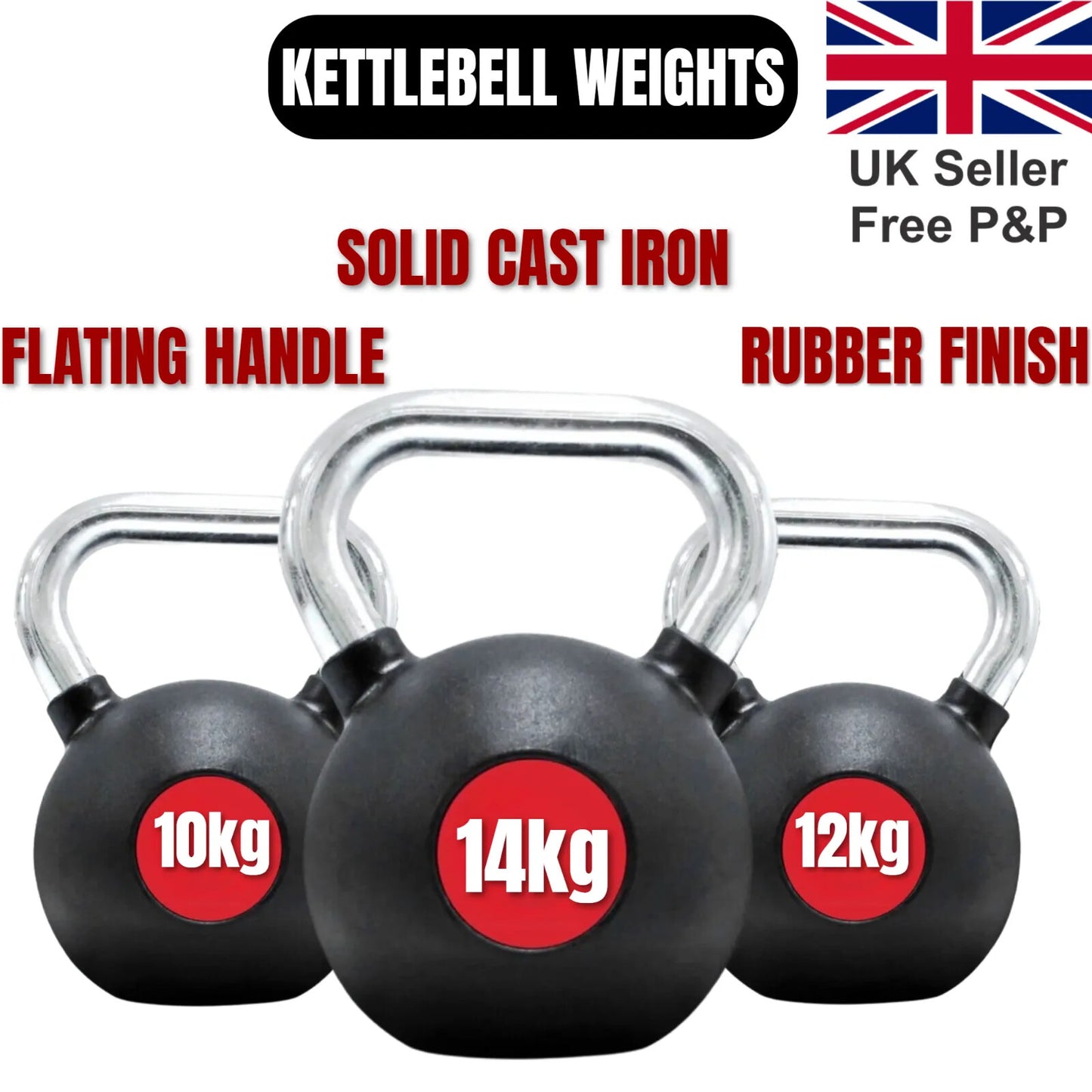 Kettlebells Cast Iron Weight Set Home Gym Back Workout Exercise Training 4-14Kg