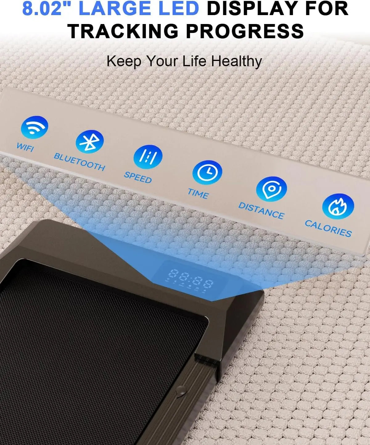 16.14 * 31.50 Inches Run Belt Walking Pad Treadmills, 1.2 HP 2.5 MPH-4 KPH Pad Treadmill 250 Lbs Capacity