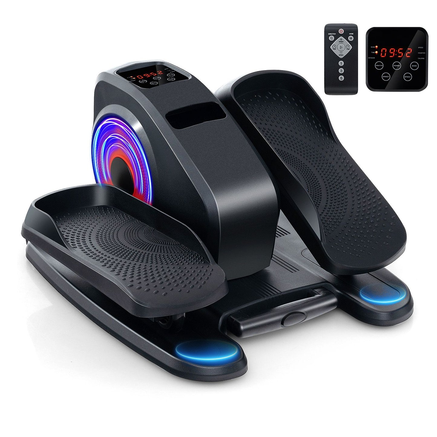 Under Desk Elliptical Machine with Display Screen and Remote Control