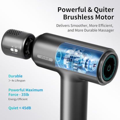 Massage Gun with Heat and Cold,  6 Speeds Muscle Massage Gun Deep Tissue with Case, Powerful Percussion Massager Gun for Home Gym Office Muscle Pain Relief, Type-C Charging