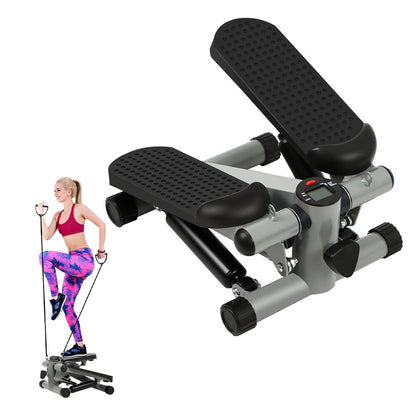 Mini Step Stepper Stair Exerciser Machine W/ Resistance Band LCD Display Fitness