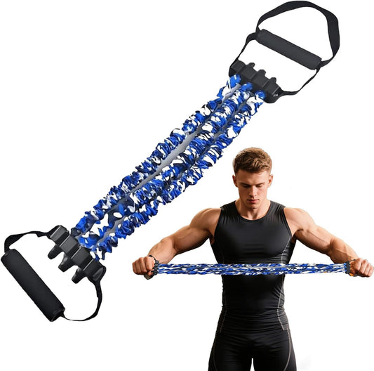 Chest Expander for Men, 3-Hole Resistance Stretcher Fitness Resistance Bands with Handles, Ab Training Auxiliary Device, for Home Gym, Pilates & Core Training